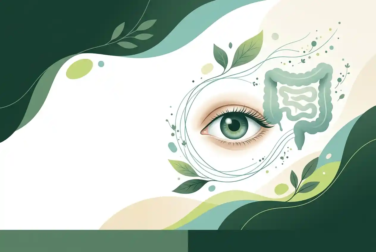 Illustration accompanying an overview of gut health and eye health