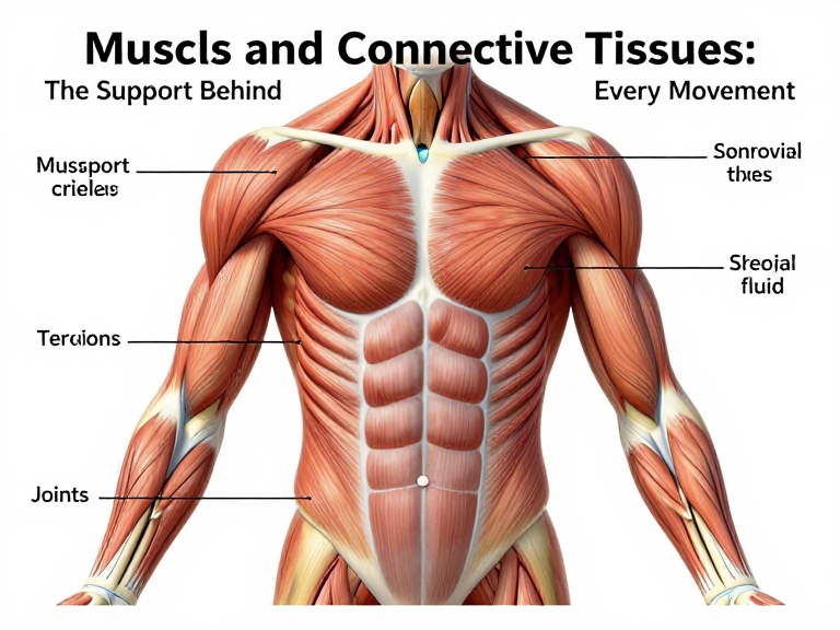 Anatomical illustration of a knee showing muscles, tendons, ligaments, cartilage and bones